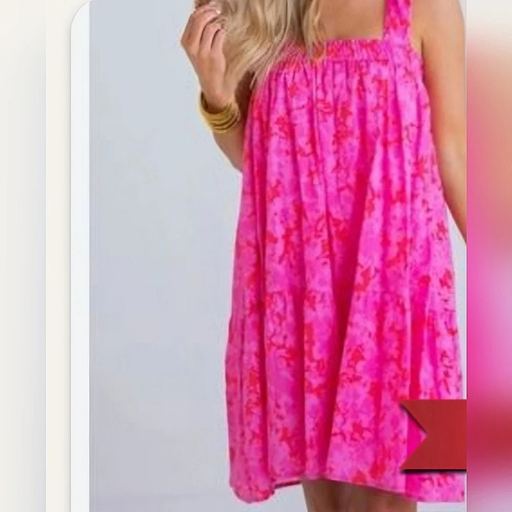 Karlie Bright Pink Floral Mini Dress
